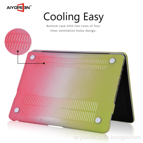 Fashion and Simple colourful cover rainbow matte hard case for macbook pro 13' 15' inch